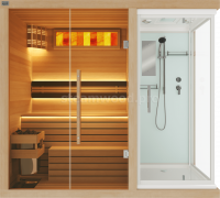 Двухместная финская сауна  Luxury из кедра с Душевой кабиной