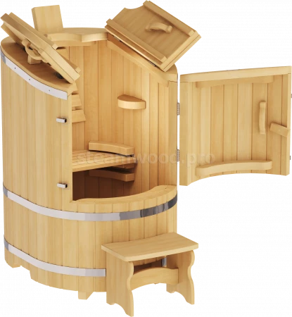 Готовый комплект кедровая фитобочка с парогенератором «Оптимальный»