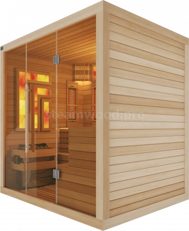 Четырехместная комбинированная сауна Luxury из кедра